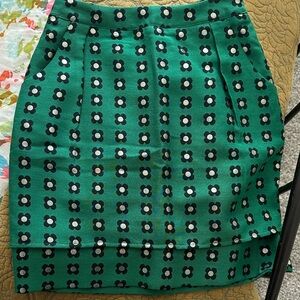 HD in Paris Green and Black Floral Mini Skirt